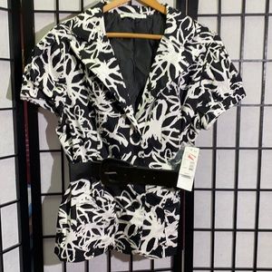NWT Harve Bernard Short Sleeve Belted Blazer Sz XL